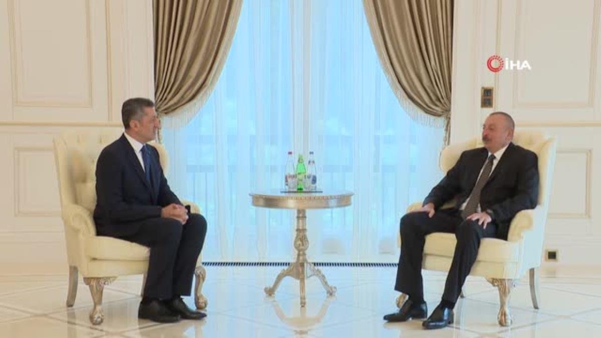 Azerbaycan Aliyev, Milli Eğitim Bakanı Selçuk’u kabul ettiAliyev: “Cumhurbaşkanı Erdoğan’ın Şuşa’da inşa edilecek okulun temel atma törenine…