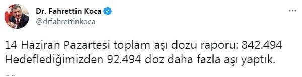 Bakan Koca: Hedeflediğimizden daha fazla aşı yaptık