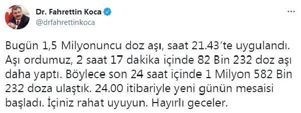Bakan Koca: İçiniz rahat uyuyun