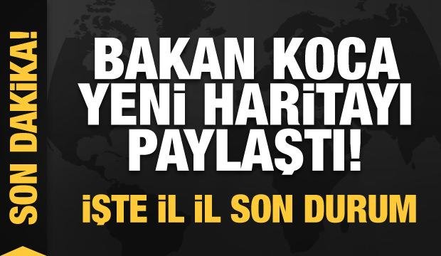 Bakan Koca paylaştı! İşte yeni harita! İl il son durum