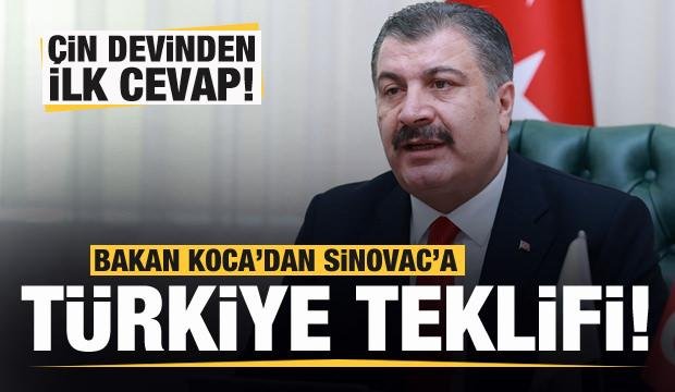 Bakan Koca’dan Sinovac’a Türkiye teklifi! Çin devinden ilk cevap