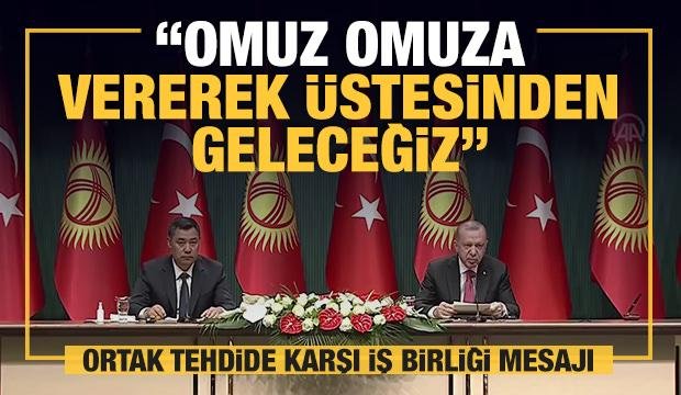 Başkan Erdoğan-Cumhurbaşkanı Caparov basın toplantısında önemli mesajlar