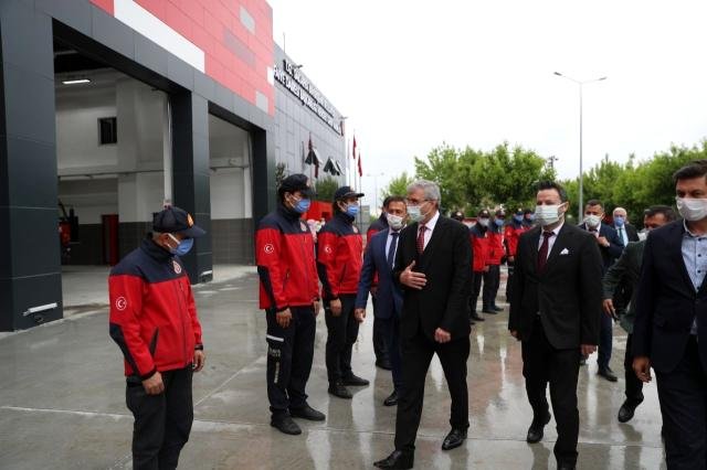 Başkan Yüce’den, yapımı tamamlanan Hendek itfaiye Hizmet Binası’na ziyaret