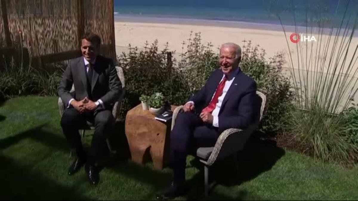 Biden ve Macron’dan G7 görüşmesiMacron: “Kulübün parçası olan ve işbirliği yapmaya çok istekli bir ABD Başkanı olması harika”