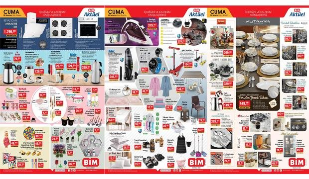 BİM 2 Temmuz Aktüel Ürünler Kataloğu! Yemek takımı, ankastre set, elektronik ve tekstilde…