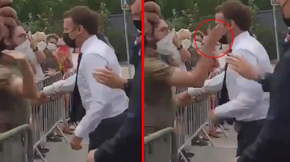 Fransa Cumhurbaşkanı Macron, seçim kampanyası için gittiği bölgede tokatlandı