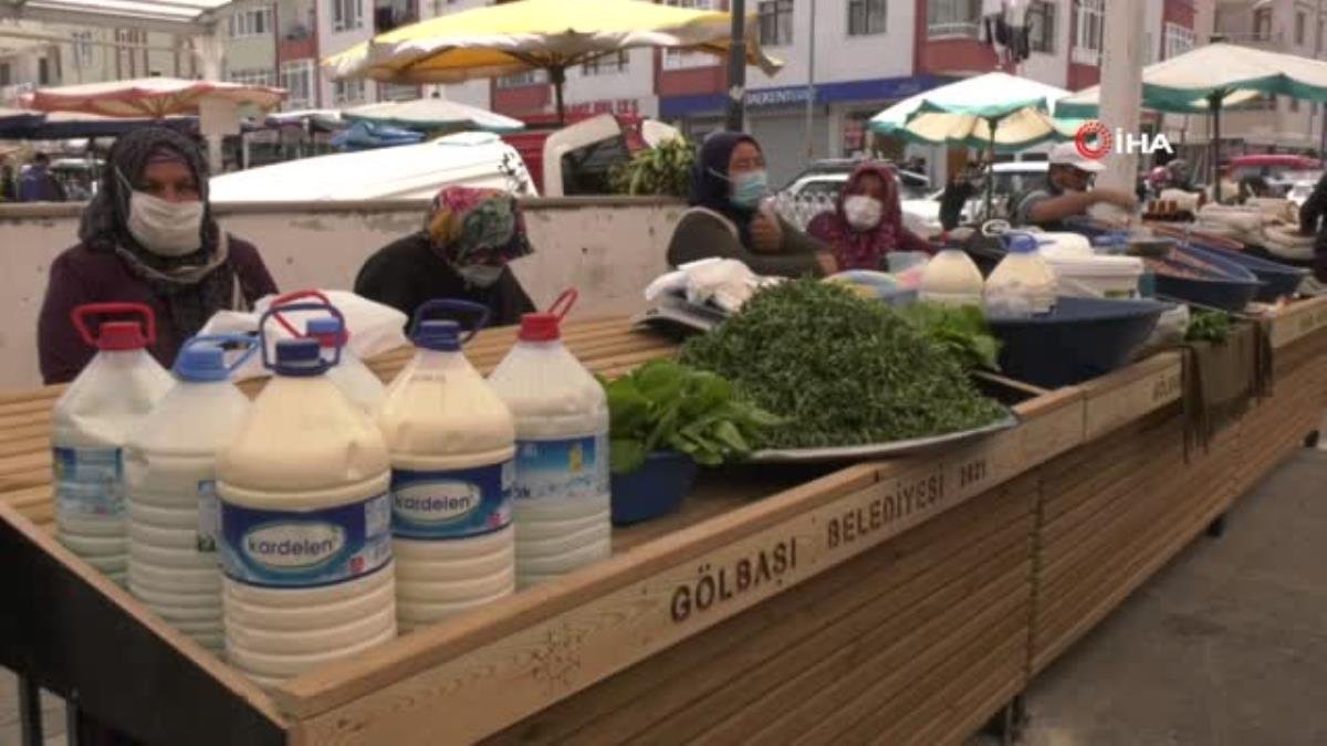 Gölbaşı’ndaki Köylü Pazarı yeni yüzüyle hizmete açıldı