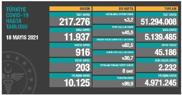 Koronavirüs salgınında can kaybı 45 bin 186’ya yükseldi