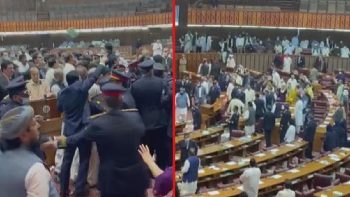Pakistan Meclisi’nde gerginlik! Taraflar birbirine girdi, bütçe defterleri havada uçuştu
