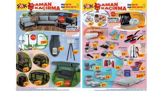 ŞOK 16 Haziran Aktüel Kataloğu! Otuma grubu, lambader, bahçe masa sandalye ve züccaciye ürünlerinde