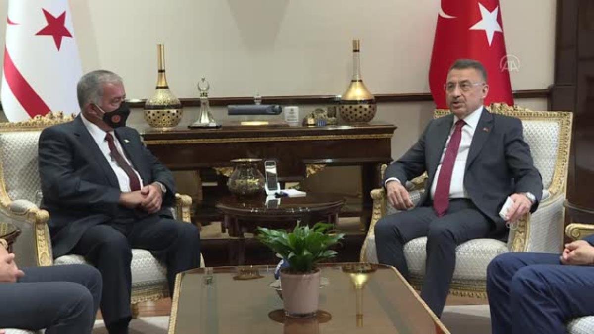 Son dakika! Cumhurbaşkanı Yardımcısı Oktay, KKTC Cumhuriyet Meclis Başkanı Sennaroğlu ve beraberindeki heyeti kabul etti