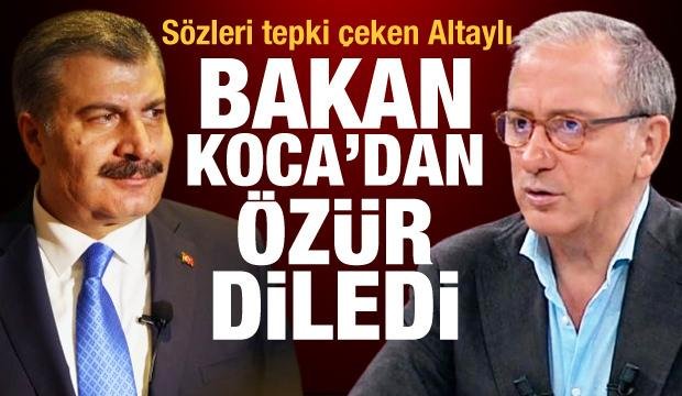 Sözleri tepki çeken Fatih Altaylı, Bakan Koca’dan özür diledi