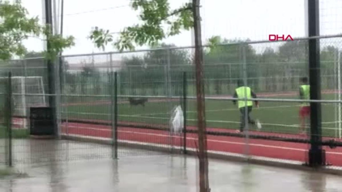 SPOR Maç oynanırken sahaya köpek girdi