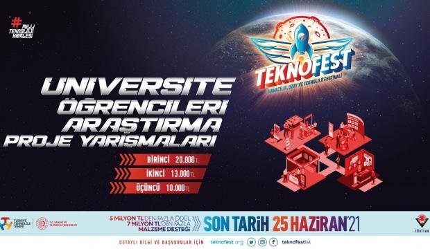 TEKNOFEST Üniversite Öğrencileri Araştırma Proje Yarışmalarına başvurular devam ediyor