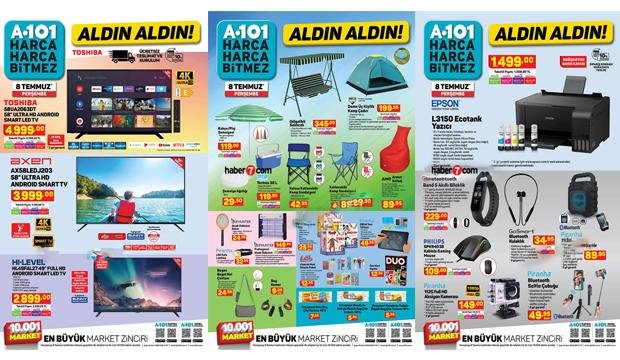 A101 8 Temmuz Aktüel Kataloğu! Züccaciye, yazıcı, kamp sandalyesi ve tekstil ürünlerinde…