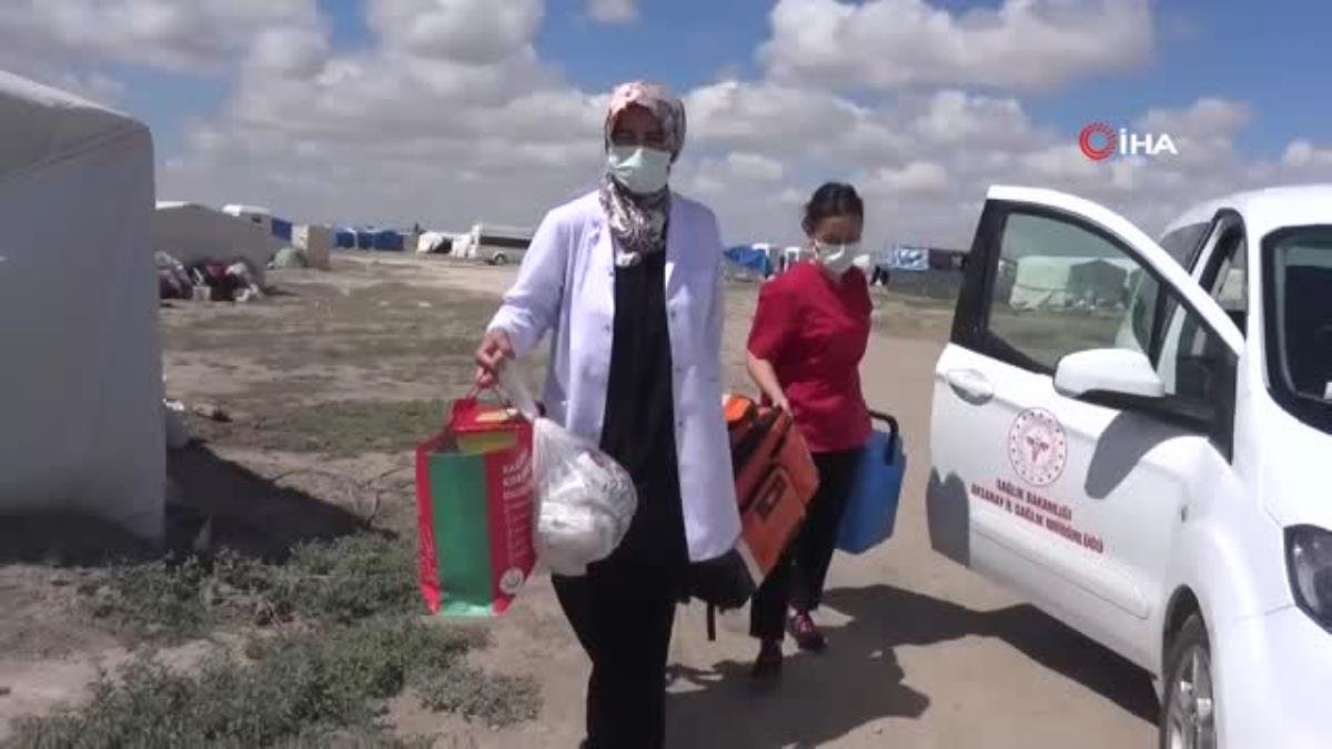 Aksaray’da tarım işçileri çadırlarında aşılandı