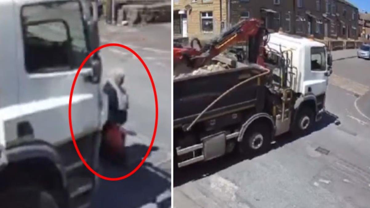 Böyle kaza görülmedi! Şoförün fark etmediği kadın, tırın altında kalmaktan mucize şekilde kurtuldu