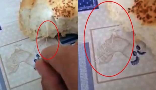 Ekmeğin içinden iplik çıktığı iddiasıyla şikayetçi oldu