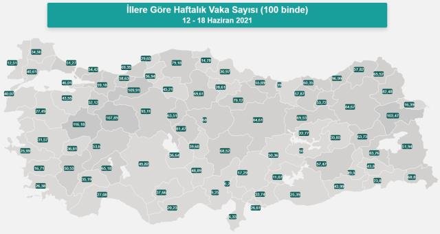 İl il koronavirüs vaka sayıları kaçtır? 12-18 Haziran İl il güncel koronavirüs risk haritası ve haftalık vaka sayıları açıklandı mı?