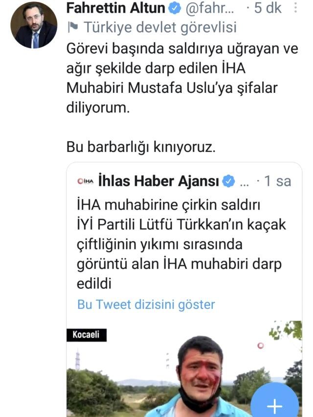 İletişim Başkanı Fahrettin Altun, çirkin saldırıyı kınadı