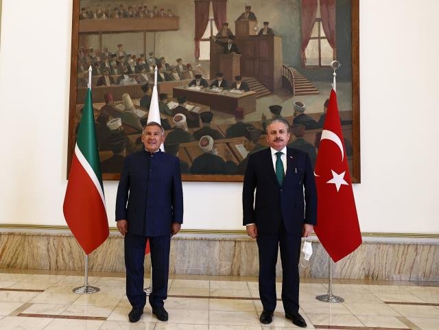 TBMM Başkanı Şentop, Tataristan Cumhurbaşkanı Minnihanov ile bir araya geldi