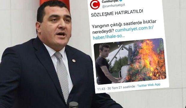 CHP ve Cumhuriyet Gazetesi’nden yangın üzerinden çirkin İHA yalanı