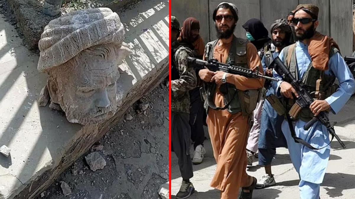 “Kimseden intikam almayacağız” diyen Taliban militanları, yıllar önce öldürdükleri siyasi liderin heykelini yıktı