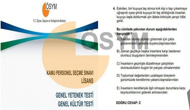 KPSS soruları ve cevapları yayınlandı mı 2021? ÖSYM Genel Yetenek- Genel Kültür cevap kitapçığını erişime…