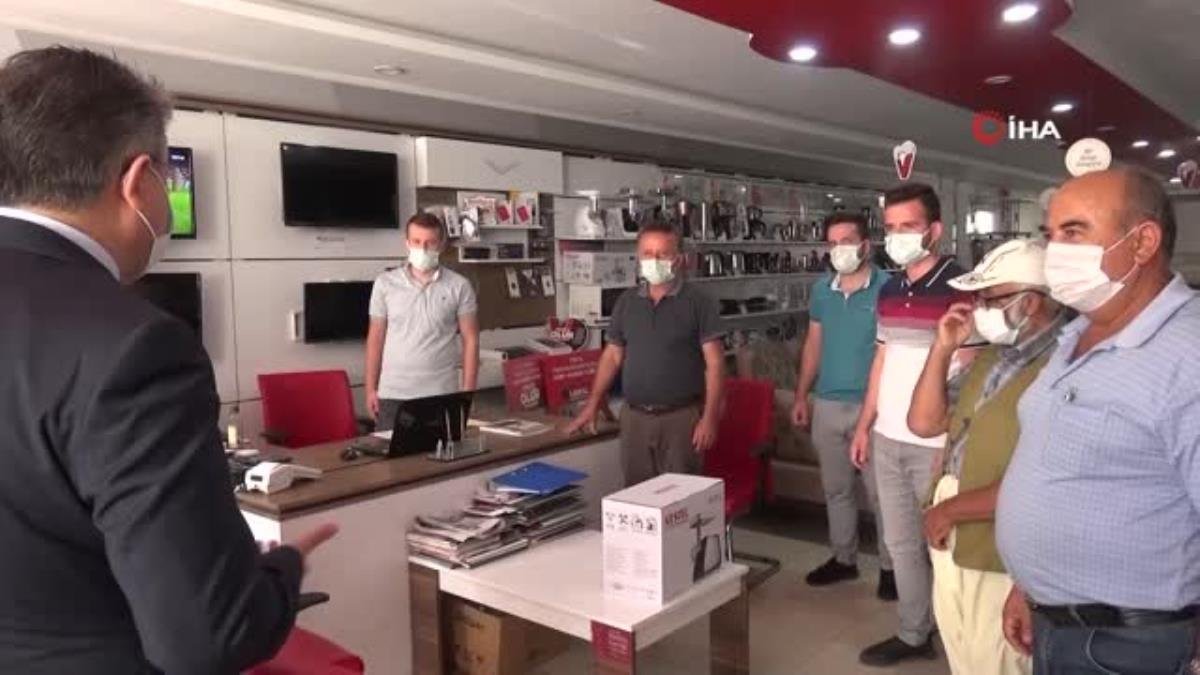 Maviye boyanan Osmaniye’de korona virüs denetimi