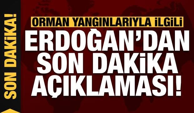 Orman yangınları sonrası Başkan Erdoğan’dan son dakika açıklaması