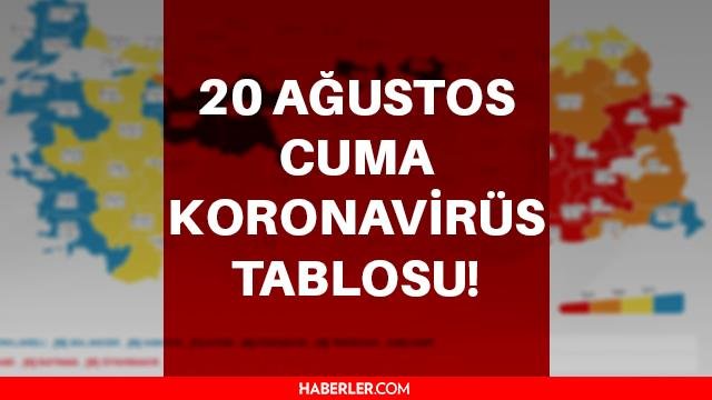 Son dakika… Bugünkü vaka sayısı açıklandı! 20 Ağustos koronavirüs tablosu yayınlandı! Türkiye’de bugün kaç kişi öldü? 20 Ağustos Corona tablosu!