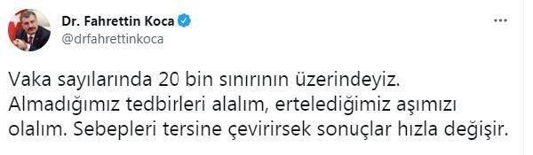 Son dakika haberi… Koronavirüs salgınında günlük vaka sayısı 22 bin 332 oldu (2)