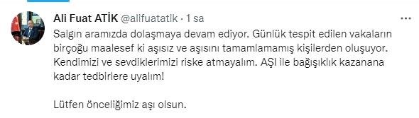 Vali Atik’ten sosyal çağrı; “Aşı gücünüze güç katar”