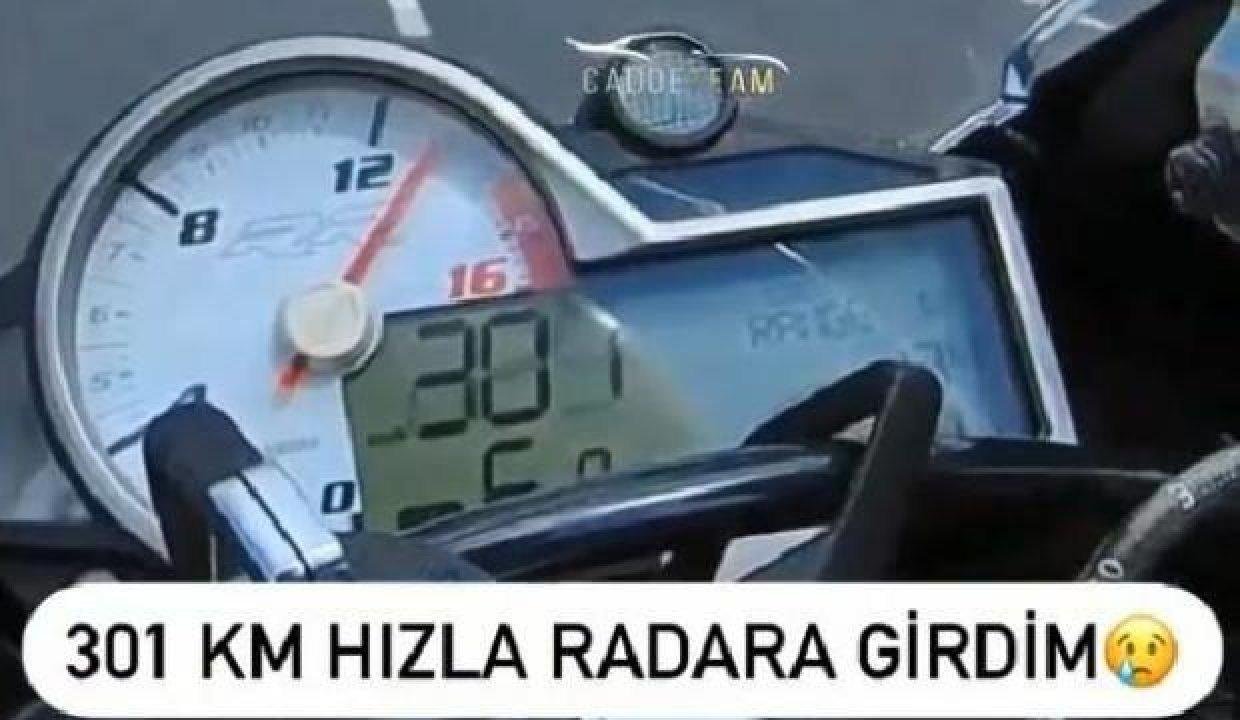 301 kilometre hızla radara girdi, 1339 lira ceza kesildi