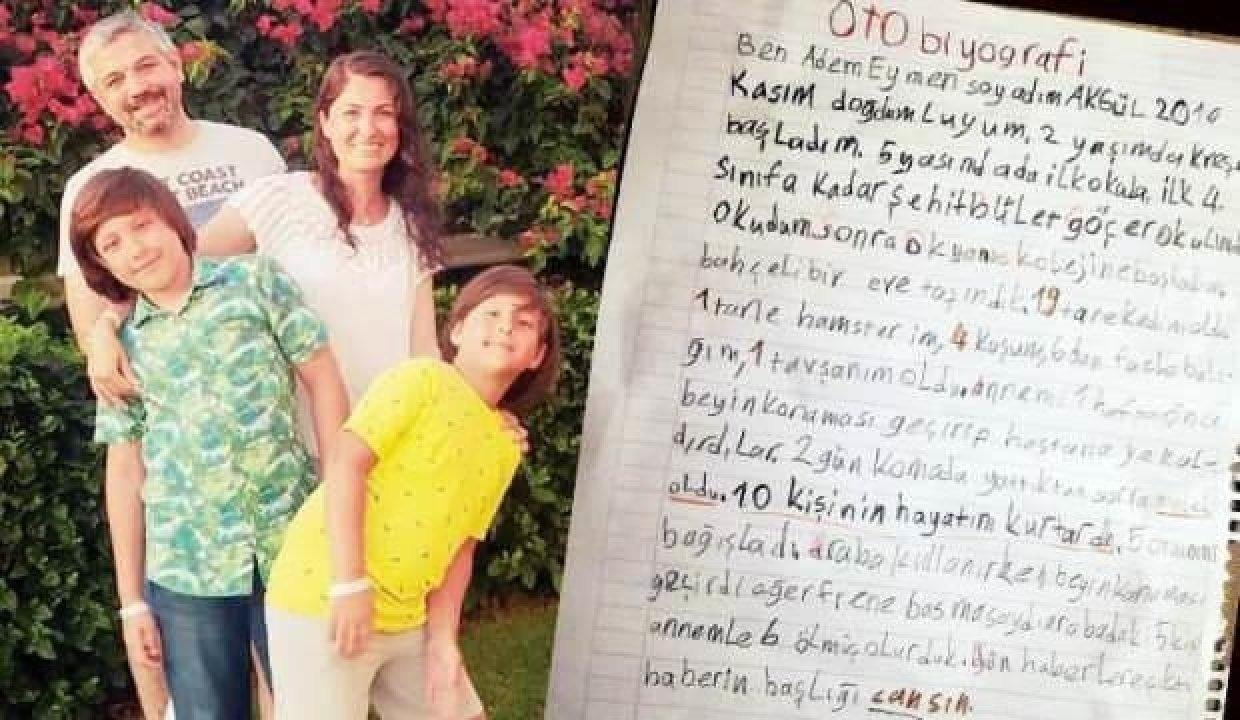 Annesini kaybeden Eymen’in okulda yazdığı satırlar yürekleri dağladı
