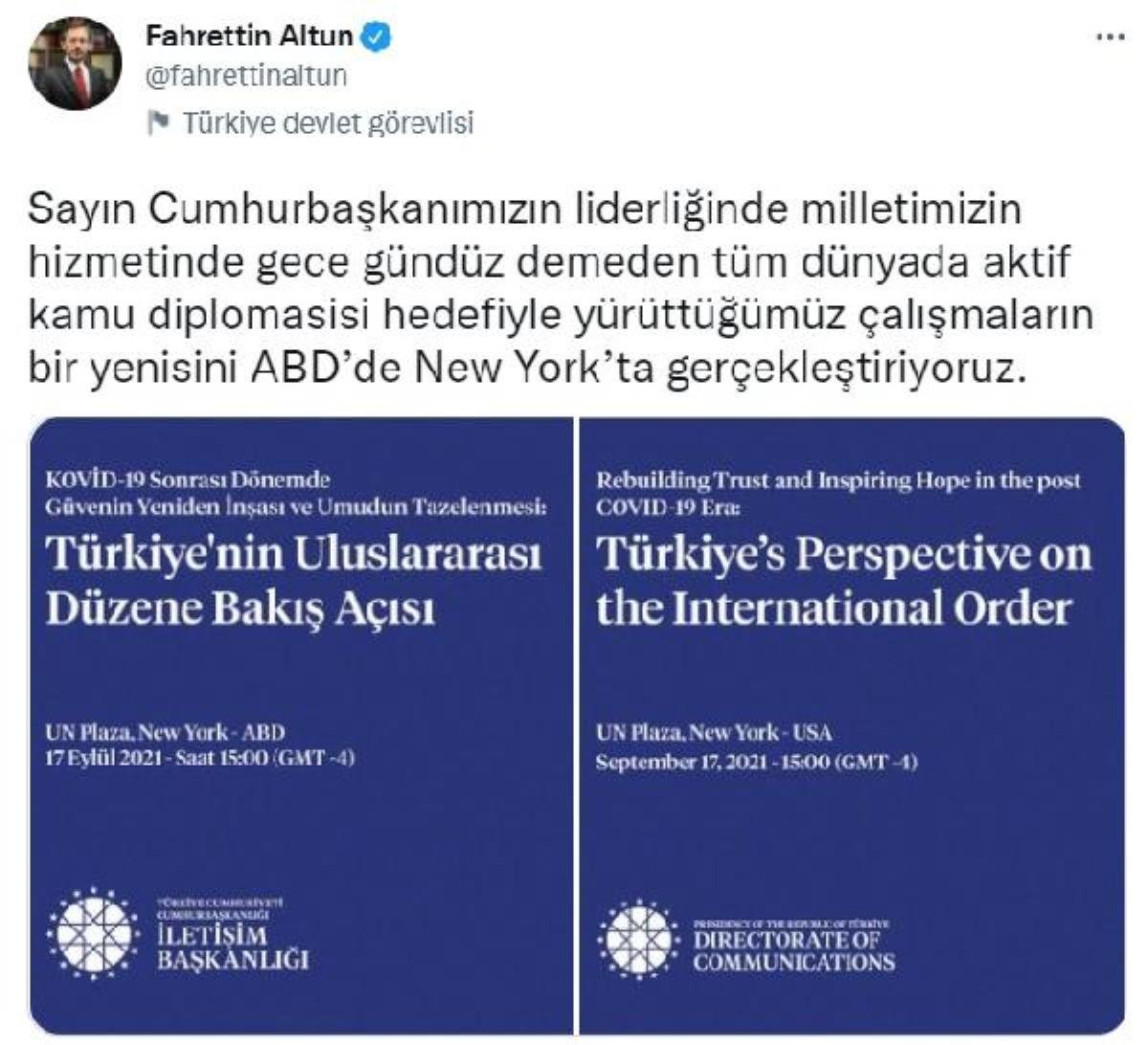 Bağlantı Başkanlığı, BM Genel Heyeti öncesi New York’ta panel düzenleyecek