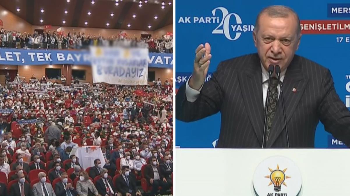 Cumhurbaşkanı Erdoğan, açılan pankartı görünce mest oldu: Z jenerasyonu da Y jenerasyonu da burada burada