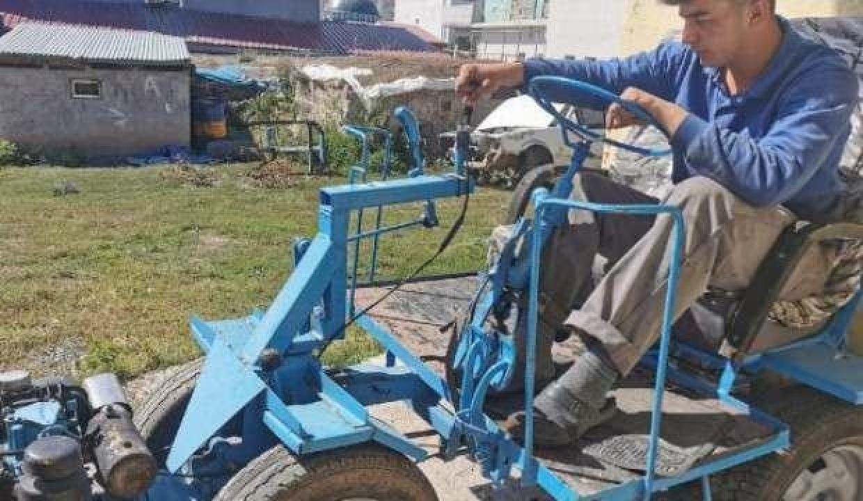 Hurdadan topladığı malzemelerle ATV yaptı