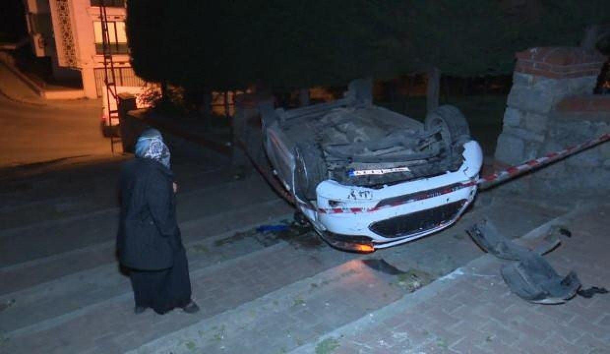 İstanbul’da enteresan kaza: Navigasyona uydu, merdivenlerden uçtu