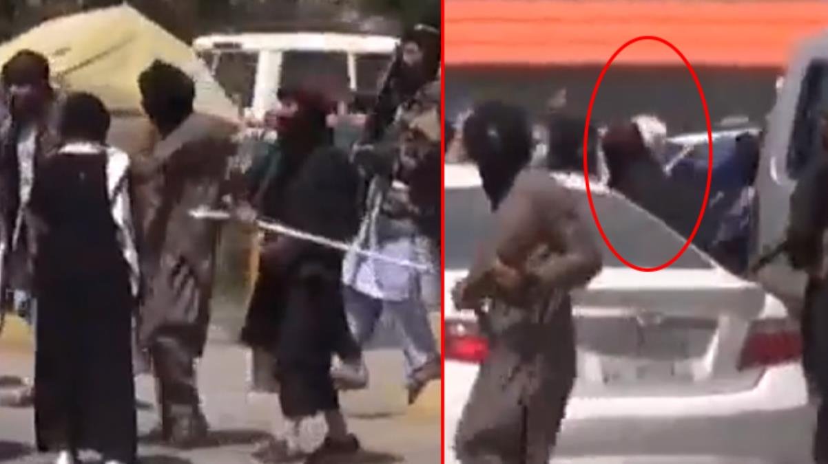 Taliban’ın başkent Kabil sokaklarındaki protestocu kadınları kırbaçladıkları görüntüler ortaya çıktı