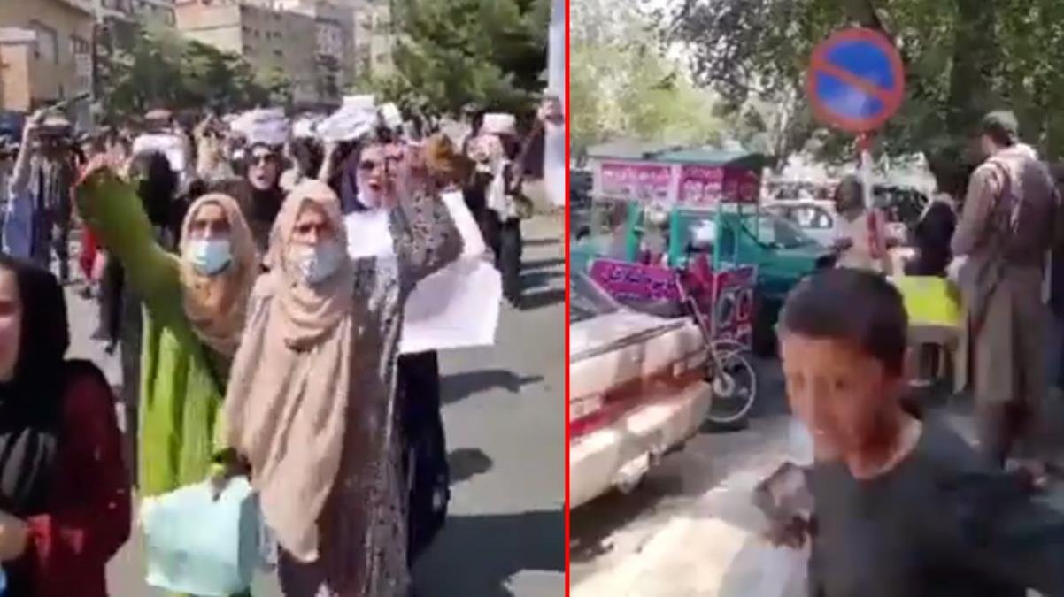 Yüzlerce Afgan kadın, Kabil sokaklarını “Özgürlük” sloganlarıyla inletti! Taliban göstericileri ateş açarak dağıttı
