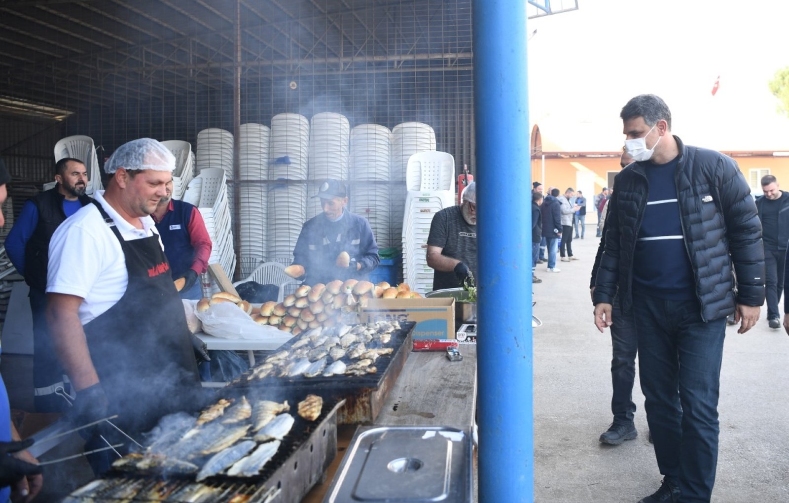 Kocaman saha ekibiyle balık ziyafetinde buluştu
