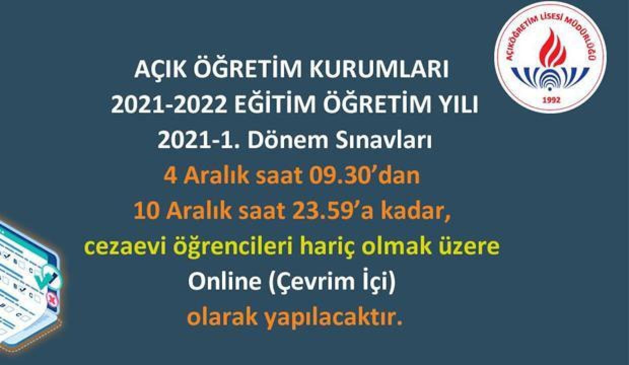 AÖL 1. devir imtihanları ne vakit?  MEB Açık Lise online imtihanları kaç dakika kaç soru olacak?
