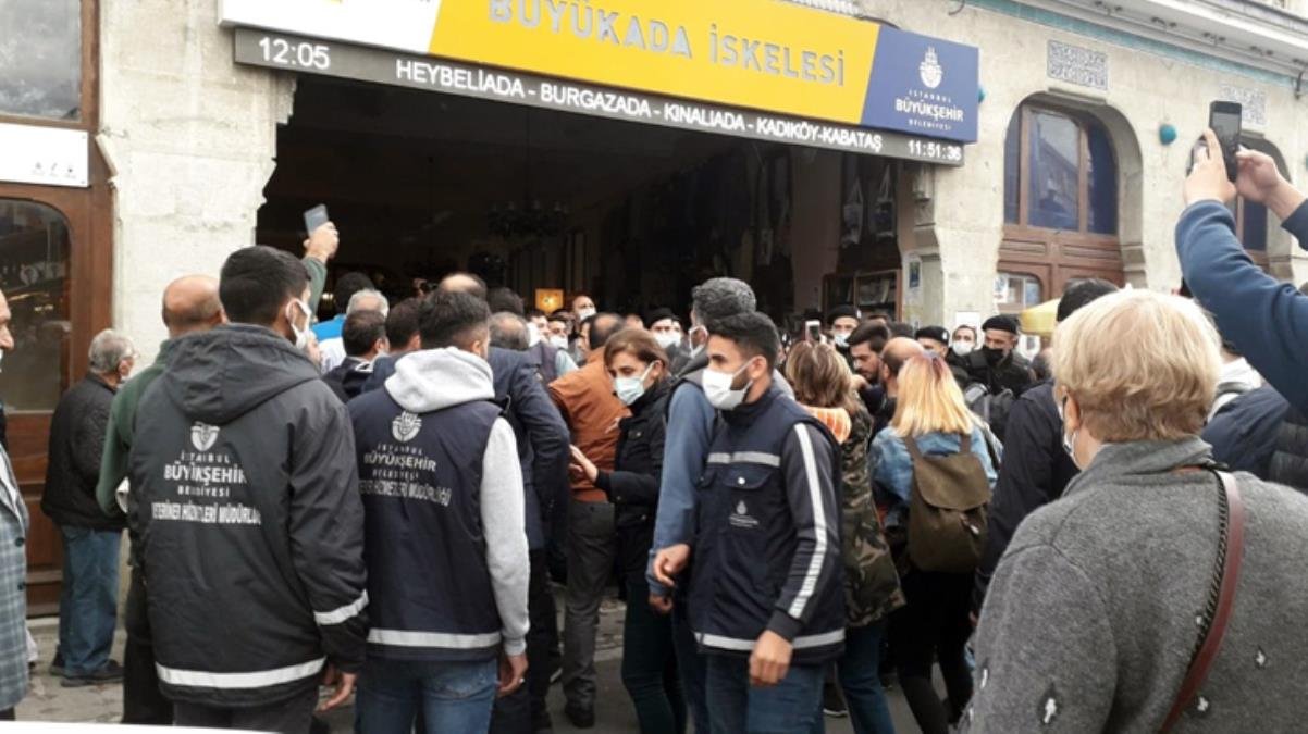 Büyükada’da tahliye krizi! İBB zabıtaları ile TÜGVA çalışanları ortasında arbede