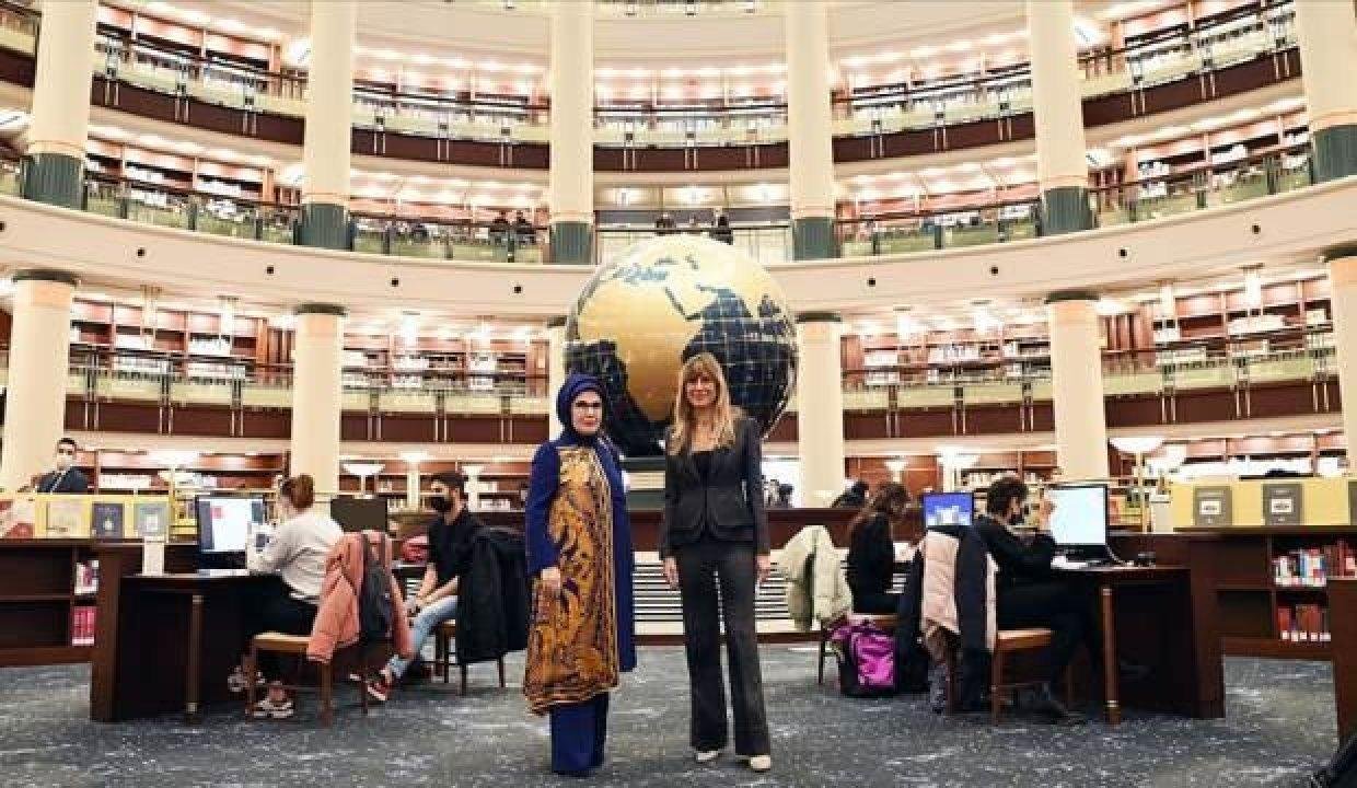 Emine Erdoğan, İspanya Başbakanı Sanchez’in eşi Maria Begona Gomez Fernandez’i ağırladı