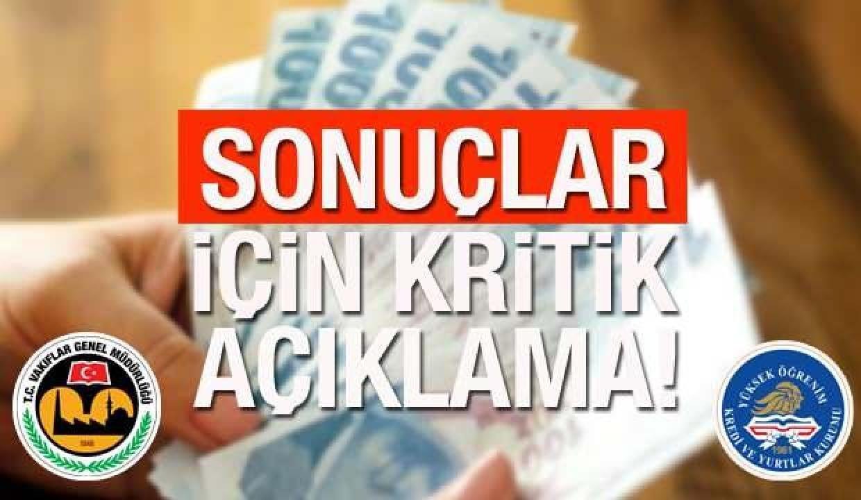KYK ve VGM burs sonuçlarıyla ilgili kritik açıklama! 2022 Üniversite bursu müracaat sonuçları…
