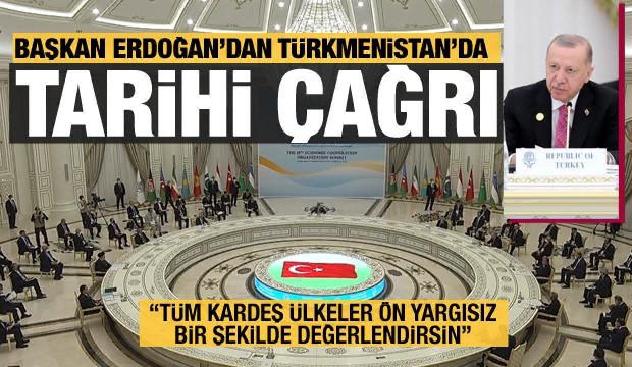 Lider Erdoğan’dan Türkmenistan’da tarihi Kıbrıs daveti