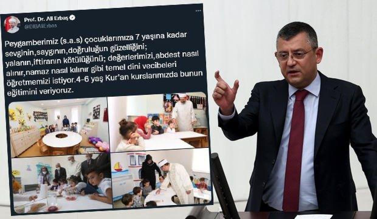 CHP’li Özel’in “Orta çağ” benzetmesine Diyanet İşleri Lideri Erbaş’tan fotoğraflı yanıt!