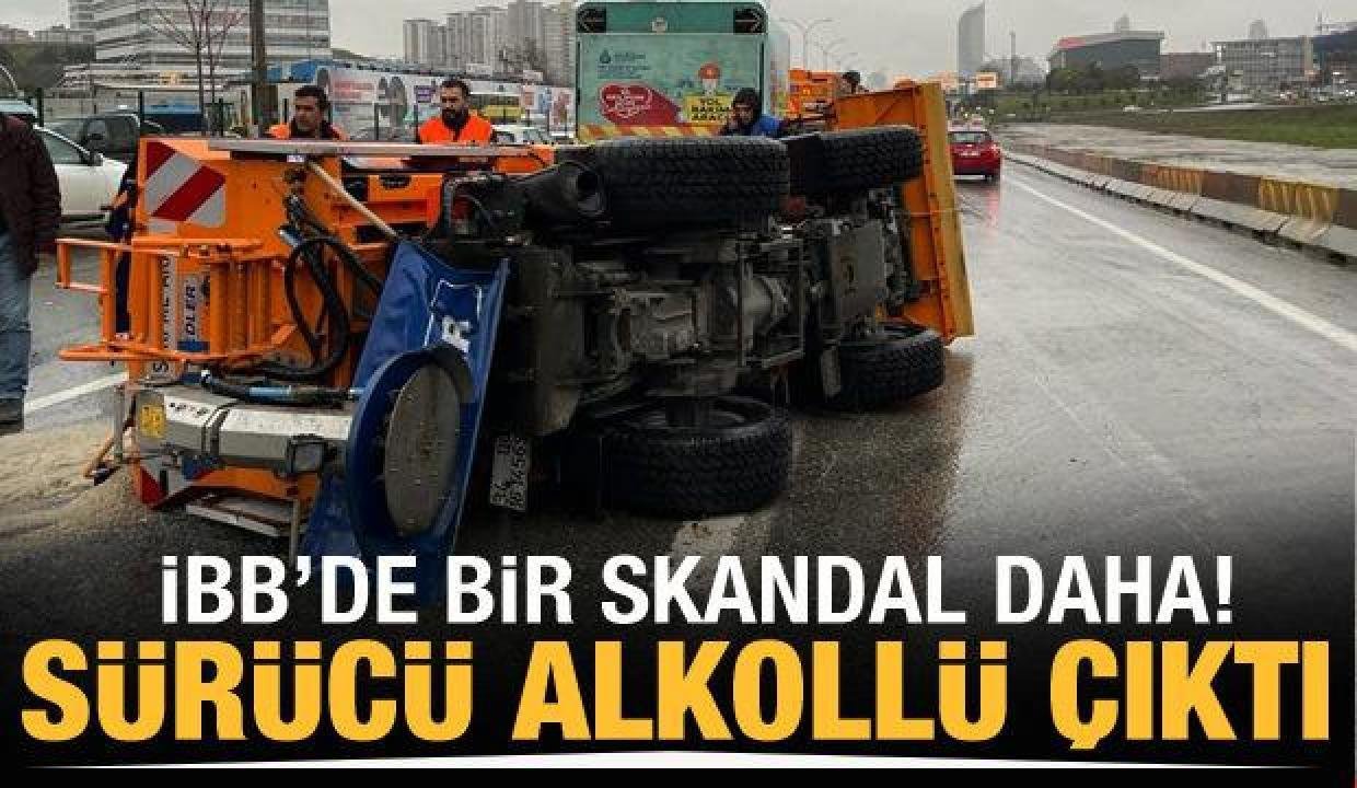 İBB’nin kar küreme aracı devrilmişti! Şoförü alkollü çıktı