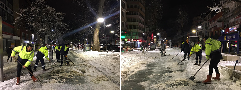 Büyükşehir’in kar mesaisi devam ediyor